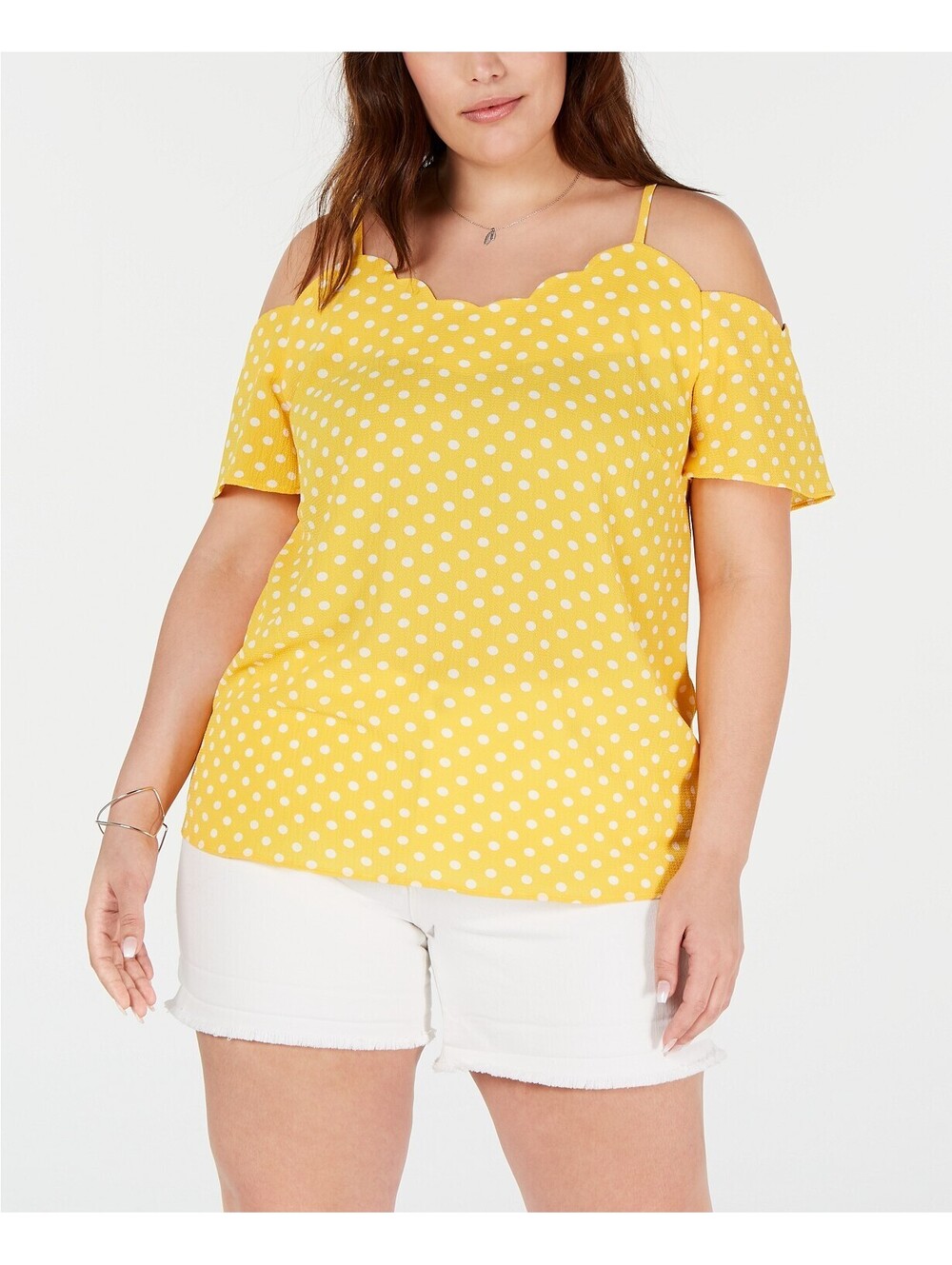 Monteau Womens Trendy Plus Size Cold-Shoulder Top Size 1X